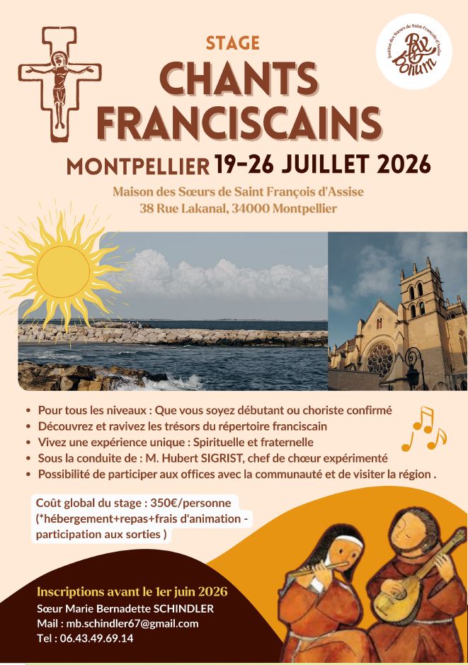 stage chants franciscains 2026