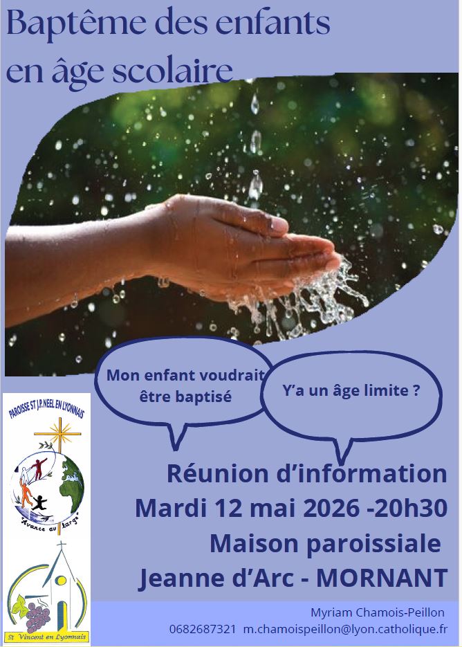 baptême des enfants en âge scolaire 2026