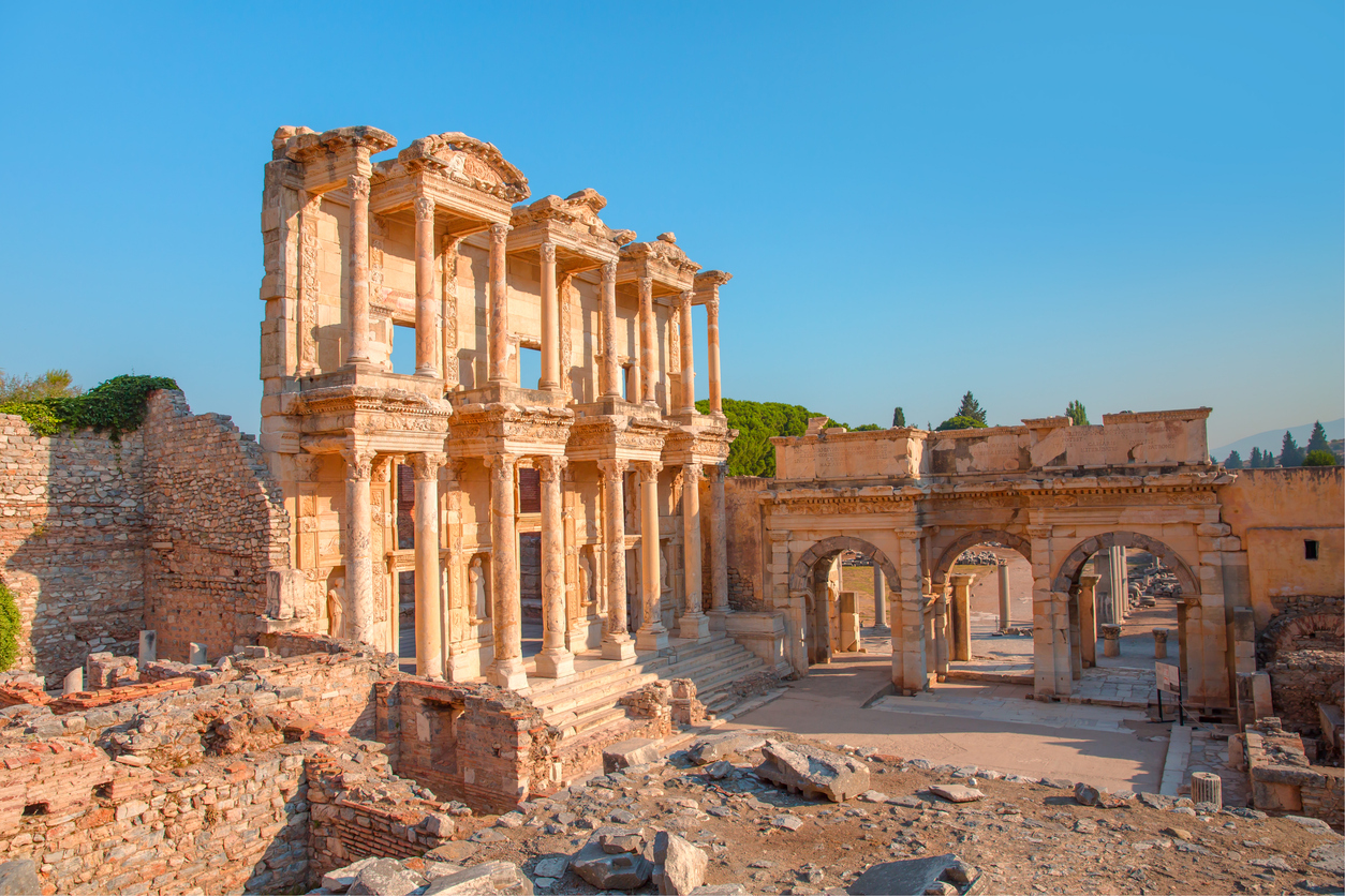 library of celsus in the ancient city of ephesus